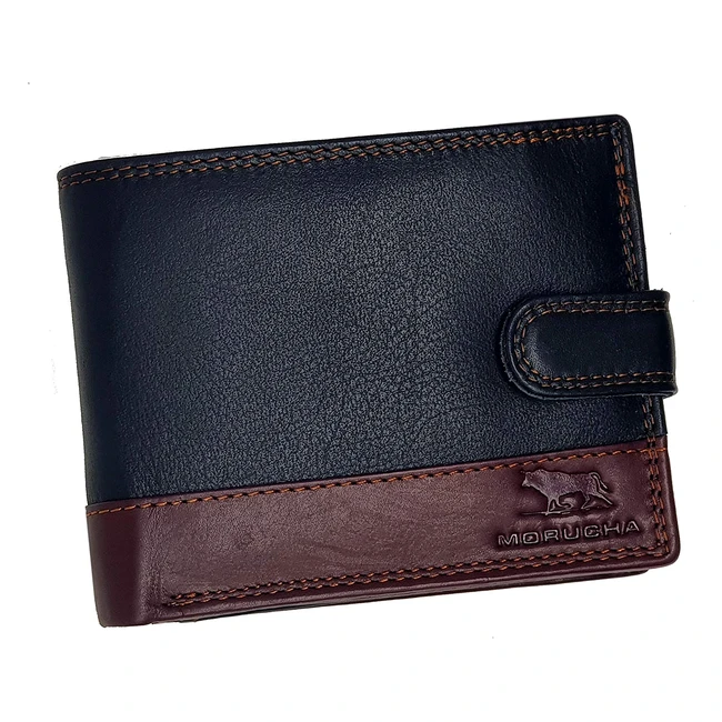 Morucha RFID Blocking Leather Passcase Wallet M75 - Holds 8 Cards, ID Window, Gift Box Included
