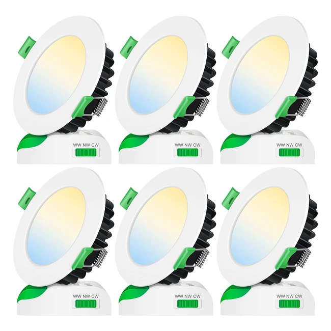 Spot LED encastrable extra plat Alusso 230V 8W dimmable - Lot de 6 blancs chauds