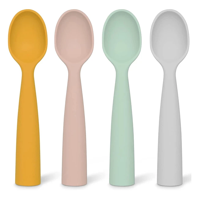 Cucchiaini Svezzamento Vicloon - 4 Pezzi in Silicone Morbido senza BPA