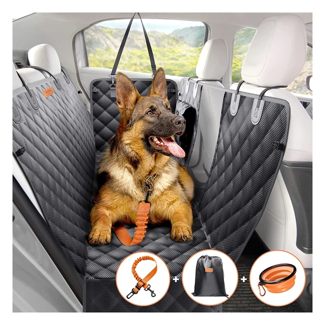 Funda coche perro Petking Premium - Protección para asientos traseros con tecnología termo sellada y patrón antideslizante
