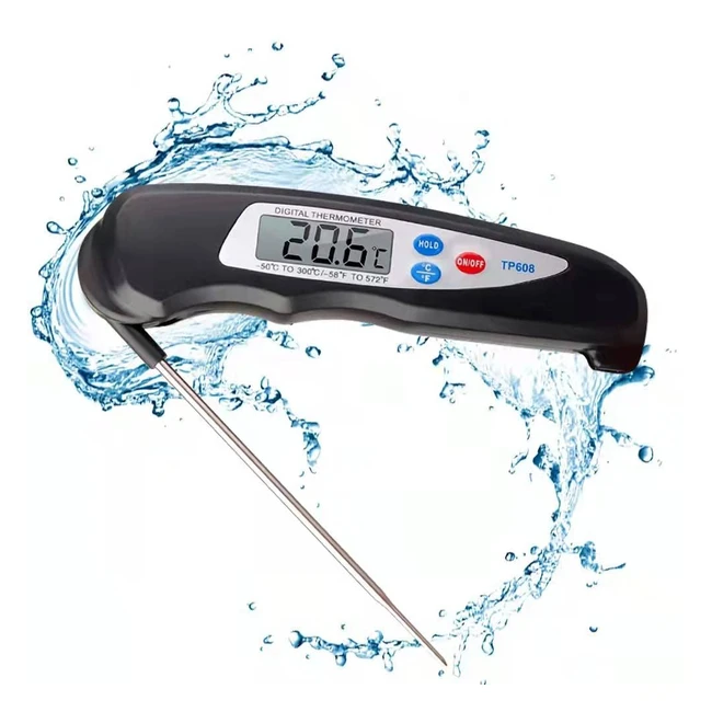 Accurate Digital Kitchen Thermometer - Instant Read Meat Thermometer with Foldable Probe and Large LCD Screen