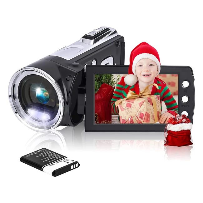 HG8162 Digital Video Camera - 27K Camcorder with 1080P FHD Video, 36MP Photo, Big Flip Screen and 270° Rotatable - Perfect Gift for Kids, Beginners and Teenagers
