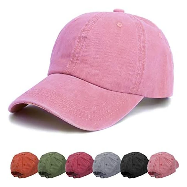 Kodior Womens Baseball Cap - Vintage Sun Hat with Adjustable Ponytail and Truck