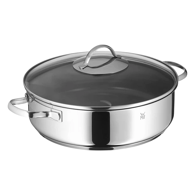 WMF Servier- und Schmorpfanne 28 cm mit Glasdeckel Cromargan Edelstahl rostfrei