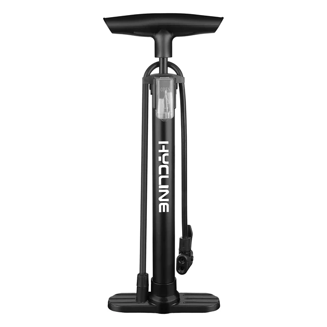 Hycline Bike Pump - Floor Pump for Presta & Schrader Valves, Compact & Durable