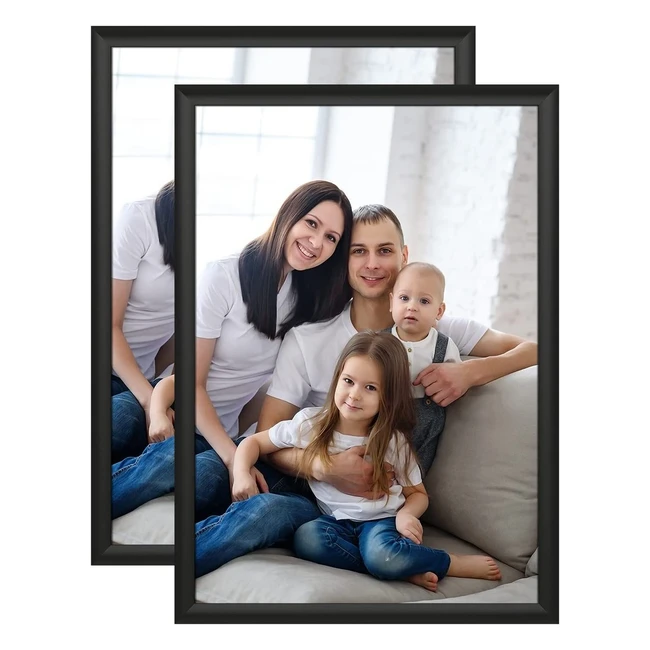 Black Aluminum A5 Picture Frame - Set of 2 - Perfect for Living Room, Bedroom, Gallery Display