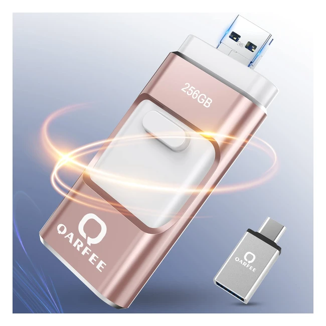 Chiavetta USB C 256GB 4 in 1 - iOS/Android/USB-C/Micro USB - Alta Velocità di Trasferimento