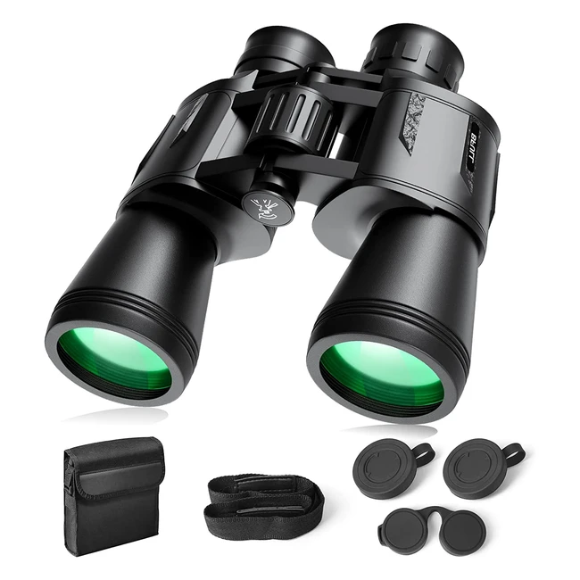 Waterproof Compact Binoculars 12x50 - Super Clear FMC BAK4 Prism Lens for Bird Watching, Hiking, Hunting - with Carrying Case and Strap