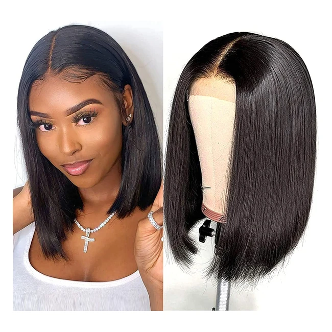 Perruque Brésilienne Lace Frontale Cheveux Humains - Bob Wig Courte Lisse 8''