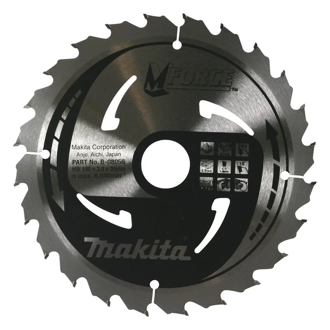 Scie circulaire Makita B08056 - Coupe moyenne 190mm - Lame de 24 dents