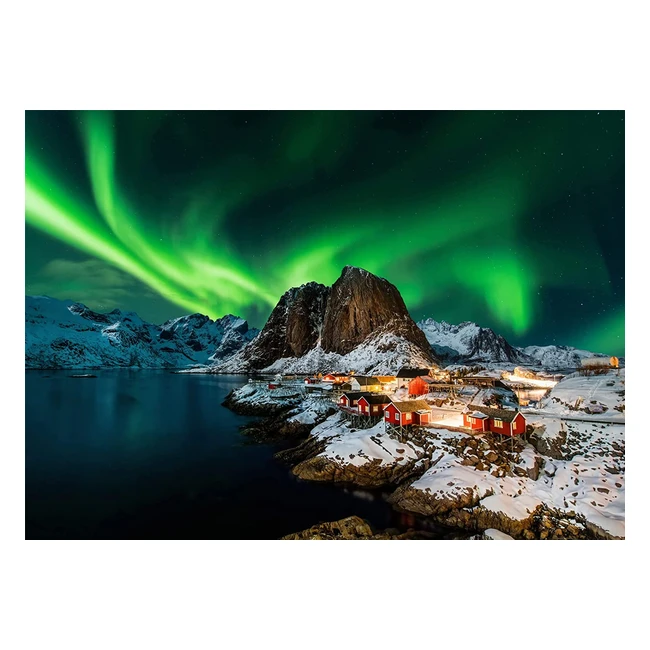 Huadada 1000 Piece Jigsaw Puzzle - Northern Lights in Norway - Challenging Game for Adults