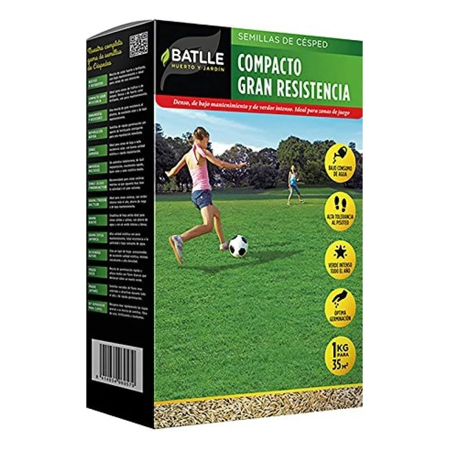 Césped compacto resistente 1kg - Bajo mantenimiento y tráfico