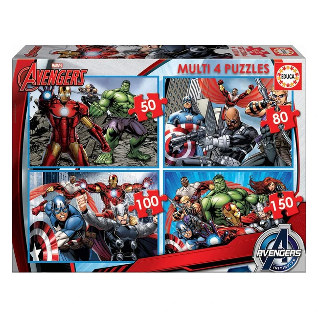 Educa Multi 4 Puzzles Junior Avengers 5080100 - 150 Piezas