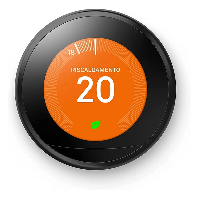 Google Nest Learning Thermostat 3rd Generation Nero - Risparmia energia con il controllo dallo smartphone