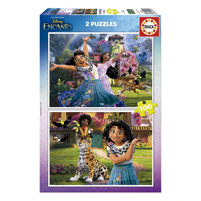 2 Puzzles Infantiles Disney Encanto de Cartn con 100 Piezas Cada Uno - A Parti