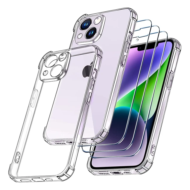 Funda iVoler 4 en 1 para iPhone 14 Plus - Protección completa con cristal templado y carcasa antichoque