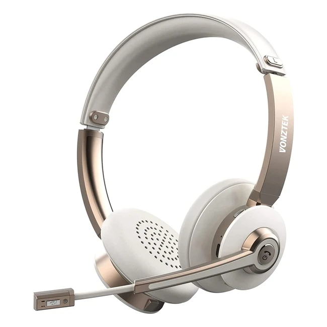 Vonztek Bluetooth Headset - Crystal Clear Sound, Noise Cancelling, Long Battery Life, Compatible with Multiple Devices