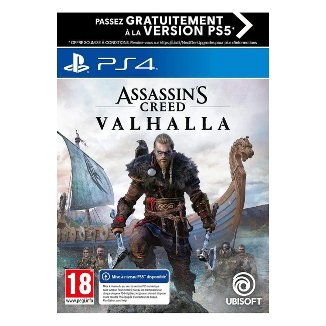 Assassin's Creed Valhalla PS4 - Jeu Ubisoft - Réf. 1 - Combat viscéral, monde ouvert et raids épiques