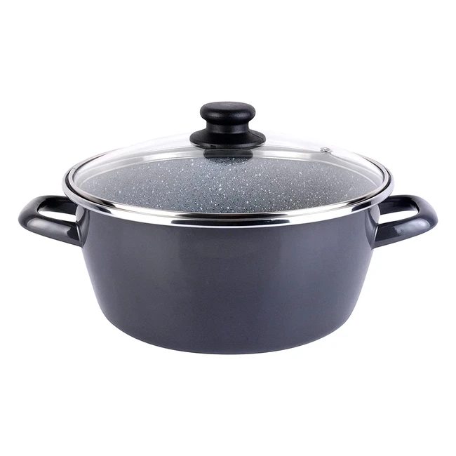 Cacerola Magefesa Dolomiti 20cm con tapa de vidrio gris marengo antiadherente bicapa reforzado