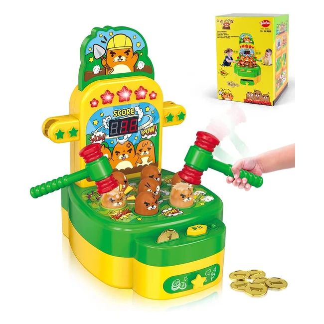 Vatos Whack Game Mole for Toddlers - Interactive Mini Arcade with 2 Hammers - Ed