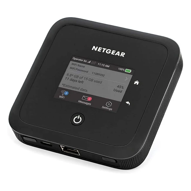 Router Netgear Nighthawk 5G WiFi 6 MR5200 con módem SIM, velocidad AX1800 y puerta Gigabit USB - Negro