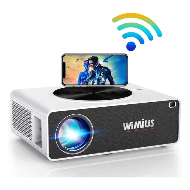 Proiettore WiFi Wimius 7500 Lumen Full HD 1080p con Supporto 4K e Schermo da 300