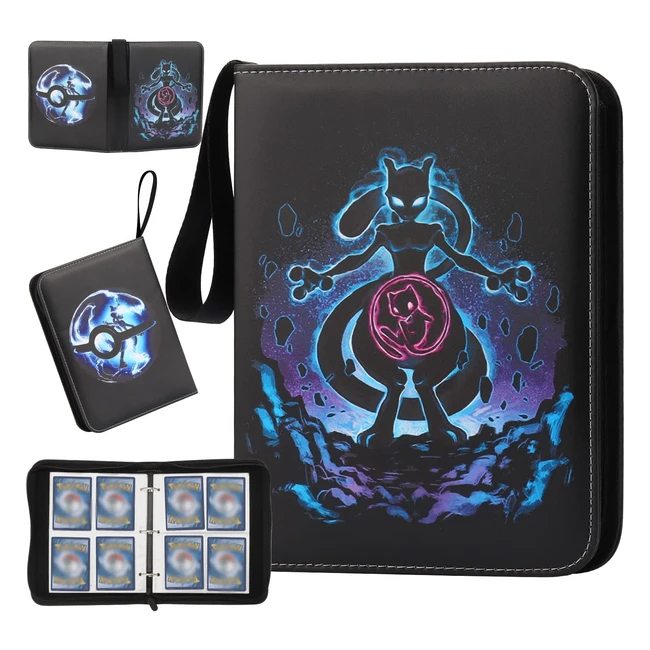 Album de rangement pour cartes de collection - 400 cartes - Compatible avec le jeu de cartes hockey noir