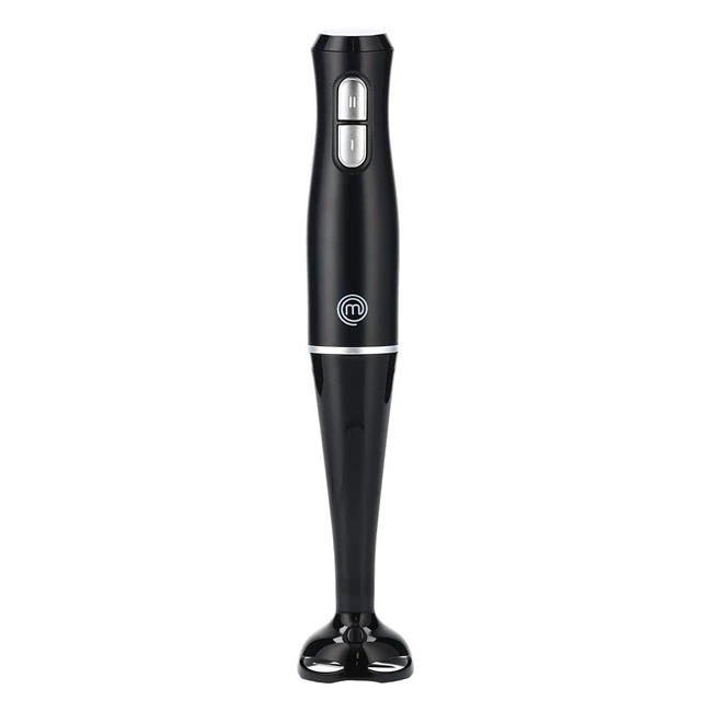 MasterChef Hand Blender Stick Electric Food Processor - 2 Speeds, Stainless Steel Blades, Removable Leg, 200W Black