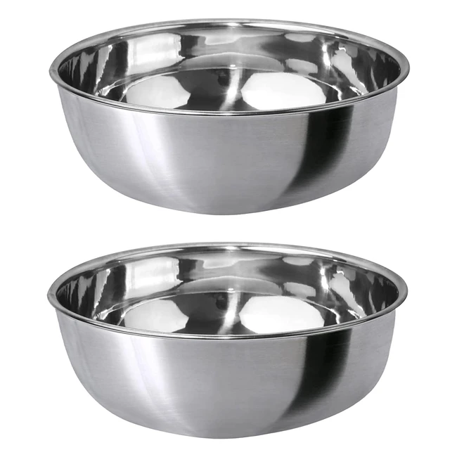 2-Pack Stainless Steel Dog Bowls - Large 1500ml Dishwasher Safe Food and Water B