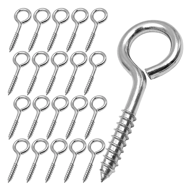 Heavy Duty Stainless Steel Eye Bolts - 20 Pack IndoorOutdoor Use