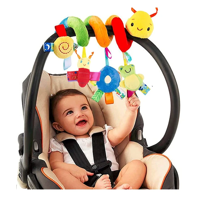 Spiral Pram Toys for Babies | Early Learning Sensory Toys for 0-12 Months | Safe & Soft Cloth Material | Infant Boys Girls Christmas Shower Gift