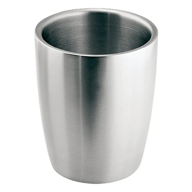 Bicchiere Portaspazzolino InterDesign - Design Moderno e Pratico in Acciaio Spazzolato - Alta Qualità