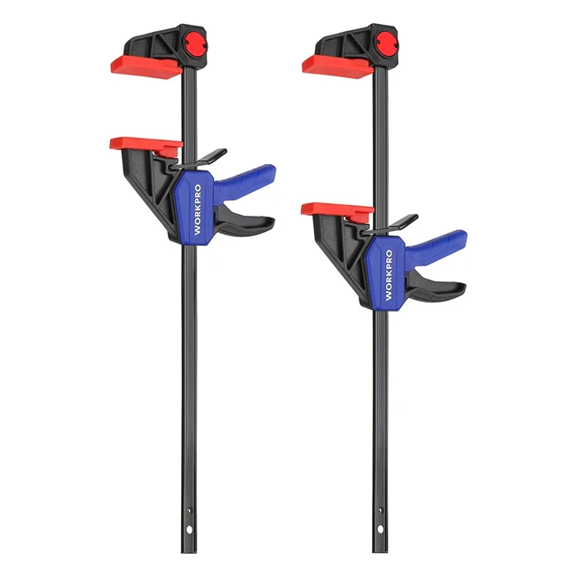 Set de 2 sargentos Workpro 305mm12 para carpintería - Fuerza de sujeción 68 kg - Acero y nylon para fijación precisa
