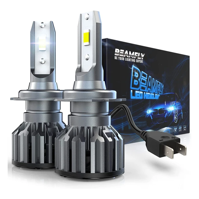 Bombillas LED H7 Beamfly - 16000lm, 100W, 6000K, Luces Blancas