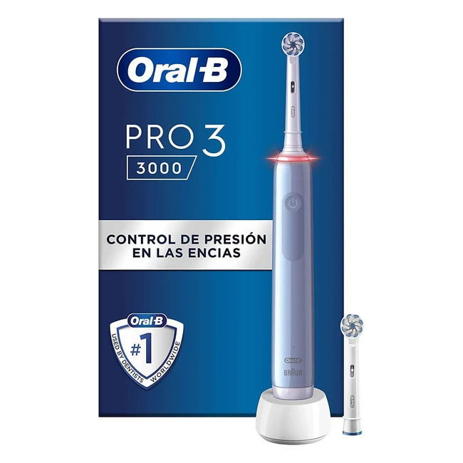 Cepillo de dientes eléctrico Oral-B Pro 3 con sensor de presión y tecnología Braun - Azul