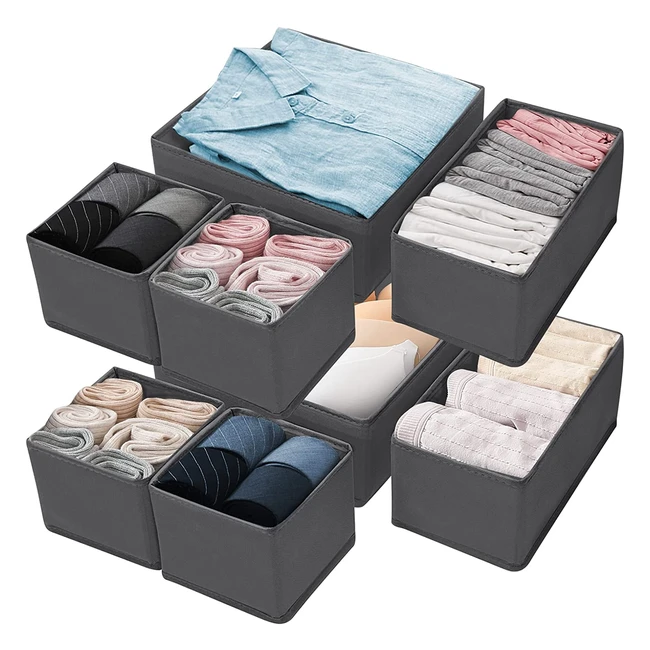 Organizador de armario ropa 8pcs - Cajas organizadoras plegables para camisetas, calcetines y sujetadores