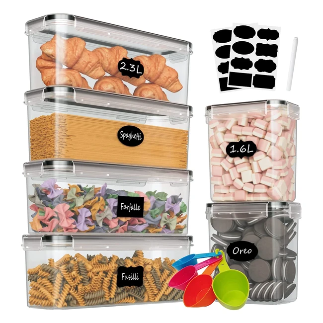 Contenitori ermetici per alimenti Withosent - 6 pezzi 23L e 16L - Organizer cucina con coperchio - Senza BPA