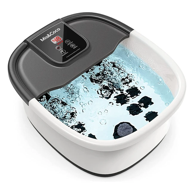 Miacoco Foot Spa Massager with Heater, Bubbles, Vibration, and 22 Removable Rollers for Soothing Relief