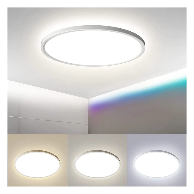 Plafoniera LED Otren per bagno e soggiorno - 36W, 3240lm, 3 temperature colore, facile installazione