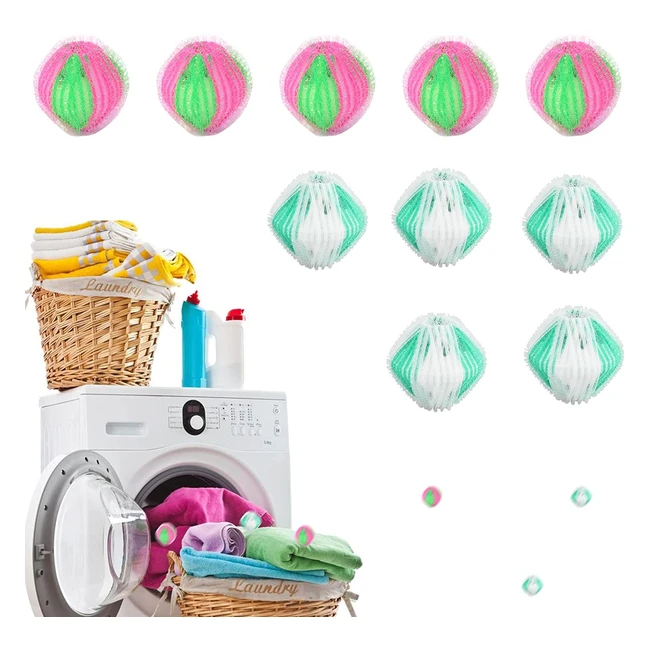 Bola de lavado reutilizable para eliminar pelo de mascotas en lavadora - 10pcs