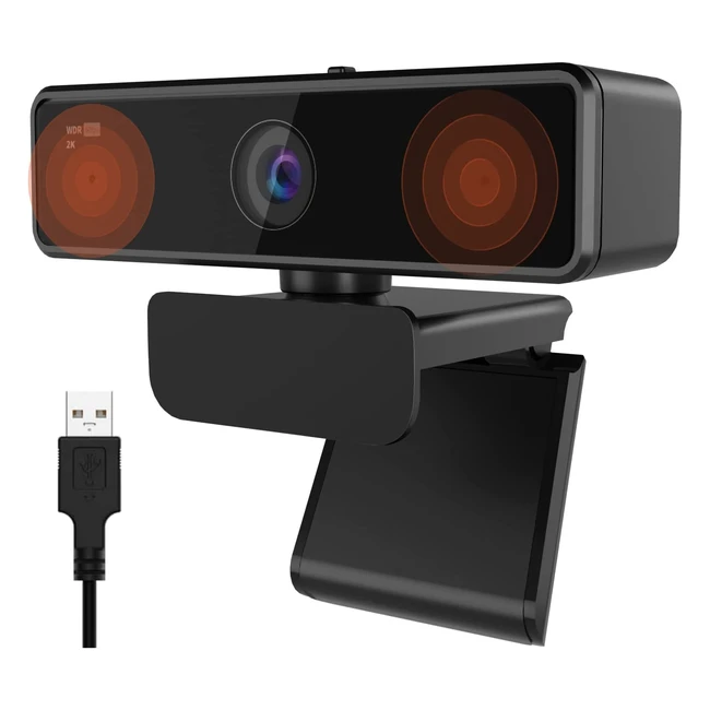 Webcam Nuroum V11 Full HD 1080p60fps avec micro et couvercle de privacité