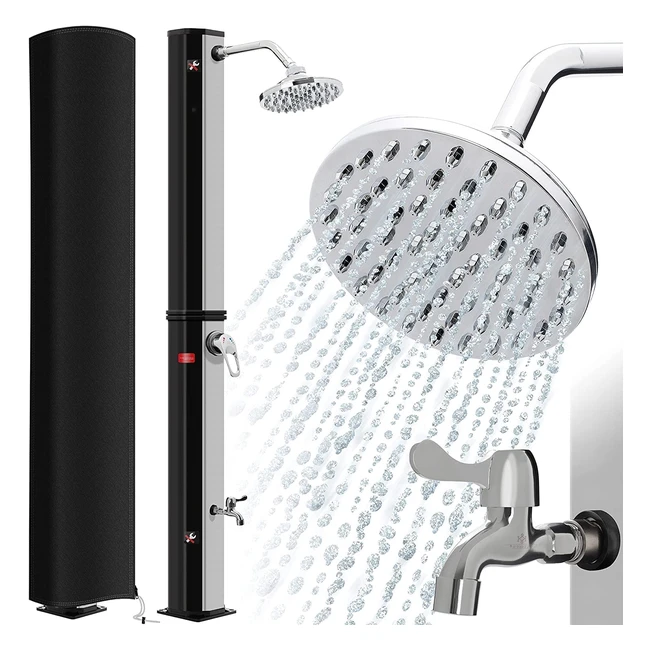 Kesser Solardusche 35L inkl Schutzhaube - Warmes Wasser bis 60C ohne Stromans