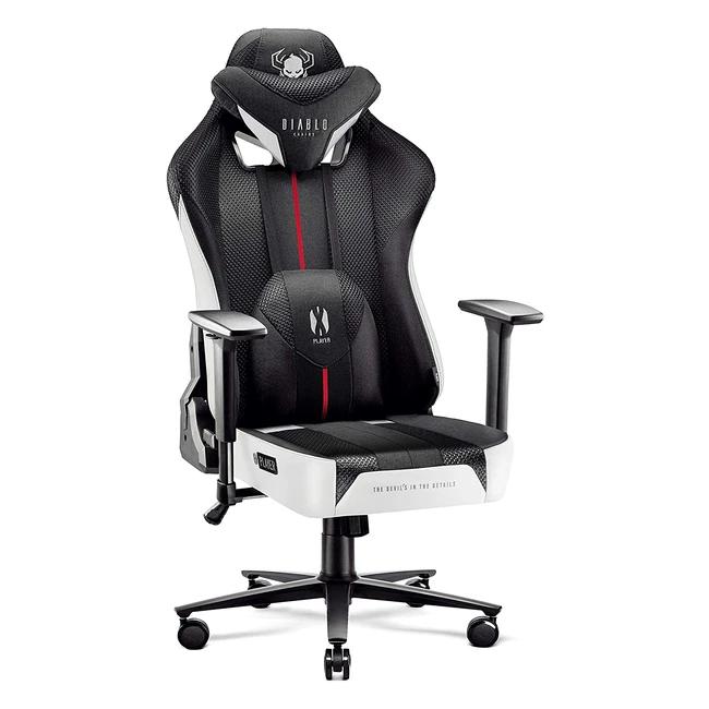 Diablo Xplayer Gaming Chair - Ergonomisches Design, 3D-Armlehnen, Nacken- und Lendenkissen