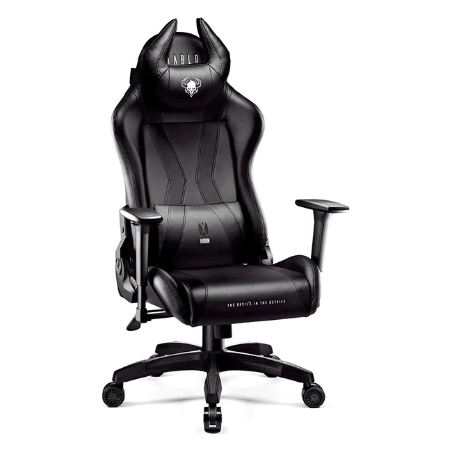 Diablo Xhorn Gaming Office Chair - Ergonomic Design with 3D Armrests, Neck and Lumbar Cushion, Rocker Function - High Comfort