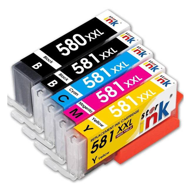 Starink PGI580XXL CLI581XXL Ink Cartridges for Canon Pixma - 5 Pack