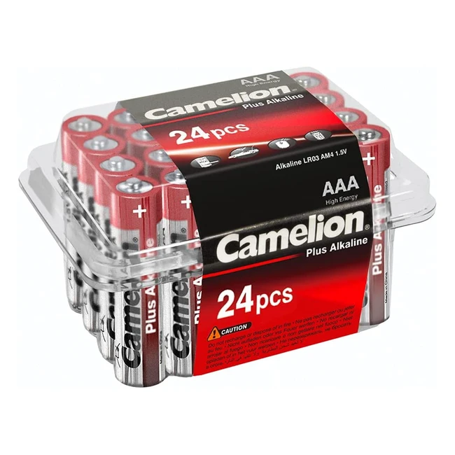 Lot de 24 piles alcalines AAA Camelion 11102403 Plus LR03 Micro avec une tension de 1,5V