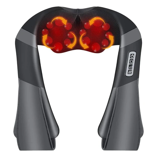 Massaggiatore cervicale 3D Shiatsu con riscaldamento infrarosso e 16 palline da massaggio