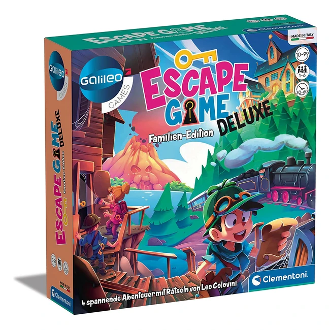 Escape Game Familial Deluxe Clementoni 59257 - 4 Aventures avec Cartes dAvis et
