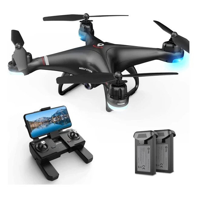 Dron Holy Stone HS110G con cámara 1080P, GPS, WIFI, 2 baterías y 36 min de vuelo