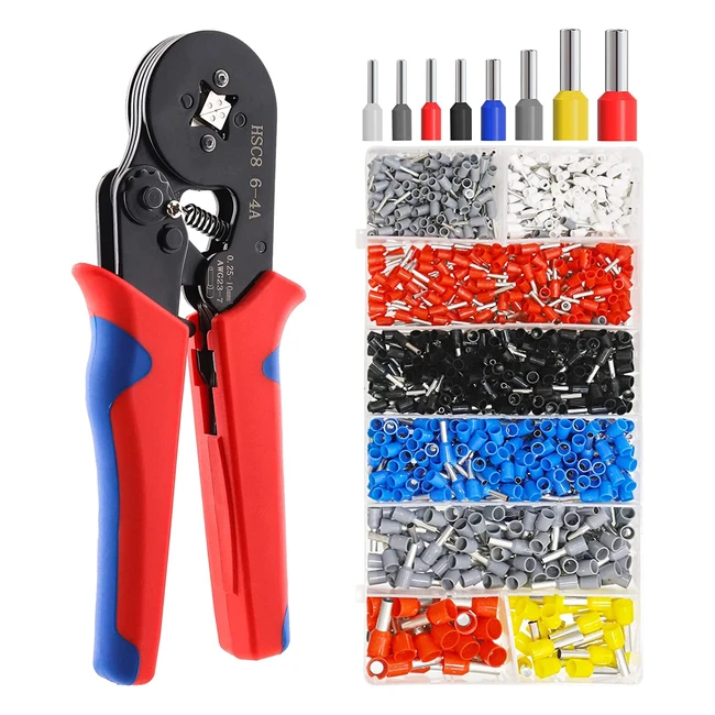 Crimpadora Terminales Alicates 1250 pcs - Engarzadora de Crimpado con Conectores Cable 0251000mm - Herramienta Eléctrica para Electricistas